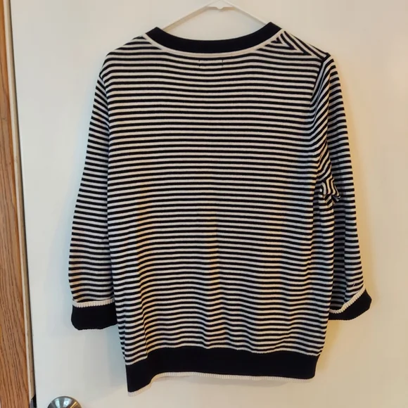 Calvin Klein Women's Striped Button-Up Cardigan - Picture 4 of 5